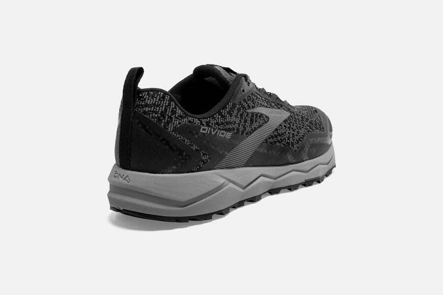 Brooks Divide Trail Running Shoes Mens Black/Grey 759310-PIH